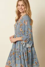 Flower Print Babydoll Dress