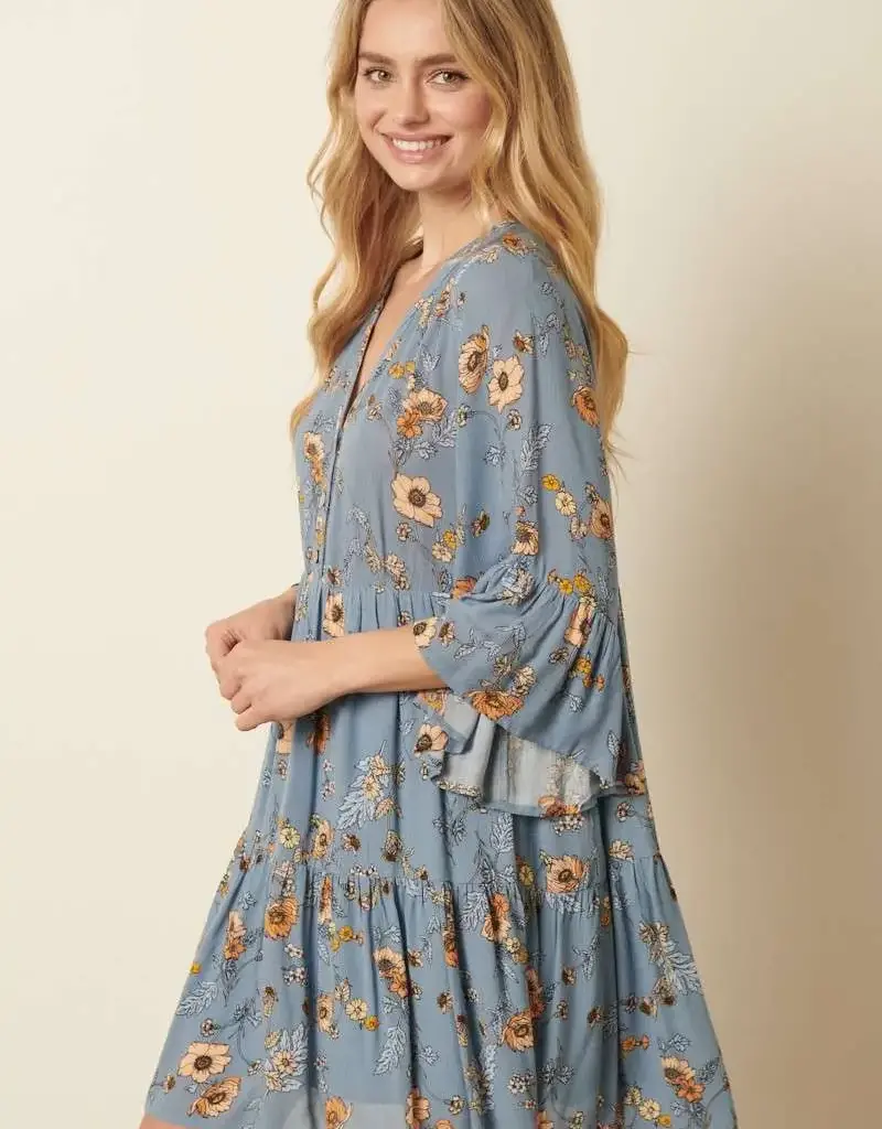 Flower Print Babydoll Dress
