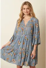 Flower Print Babydoll Dress