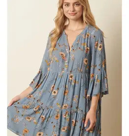 Flower Print Babydoll Dress