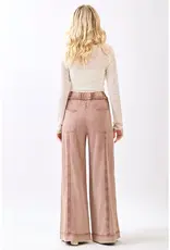 Mineral Wash Curved Seam Wide Leg Pants