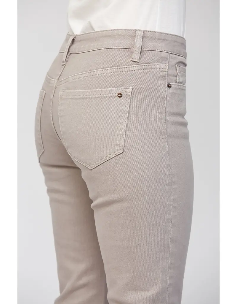 Mid Rise Straight Leg Pant with Bottom Side Slit