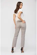Mid Rise Straight Leg Pant with Bottom Side Slit