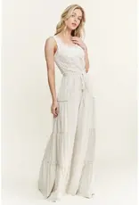 Mineral Washed Tiered Wide Leg Pant