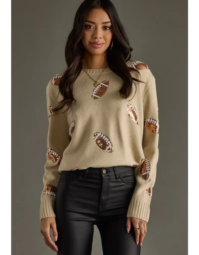 Sequin Footballs Sweater