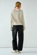 Stitched Detail Cable Sweater