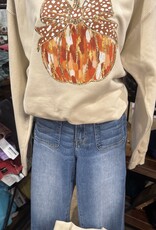 Bow Paint Brush Pumpkin Graphic Sweatshirt