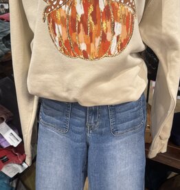 Bow Paint Brush Pumpkin Graphic Sweatshirt