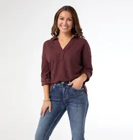 Michela Long Sleeve V-Neck Top