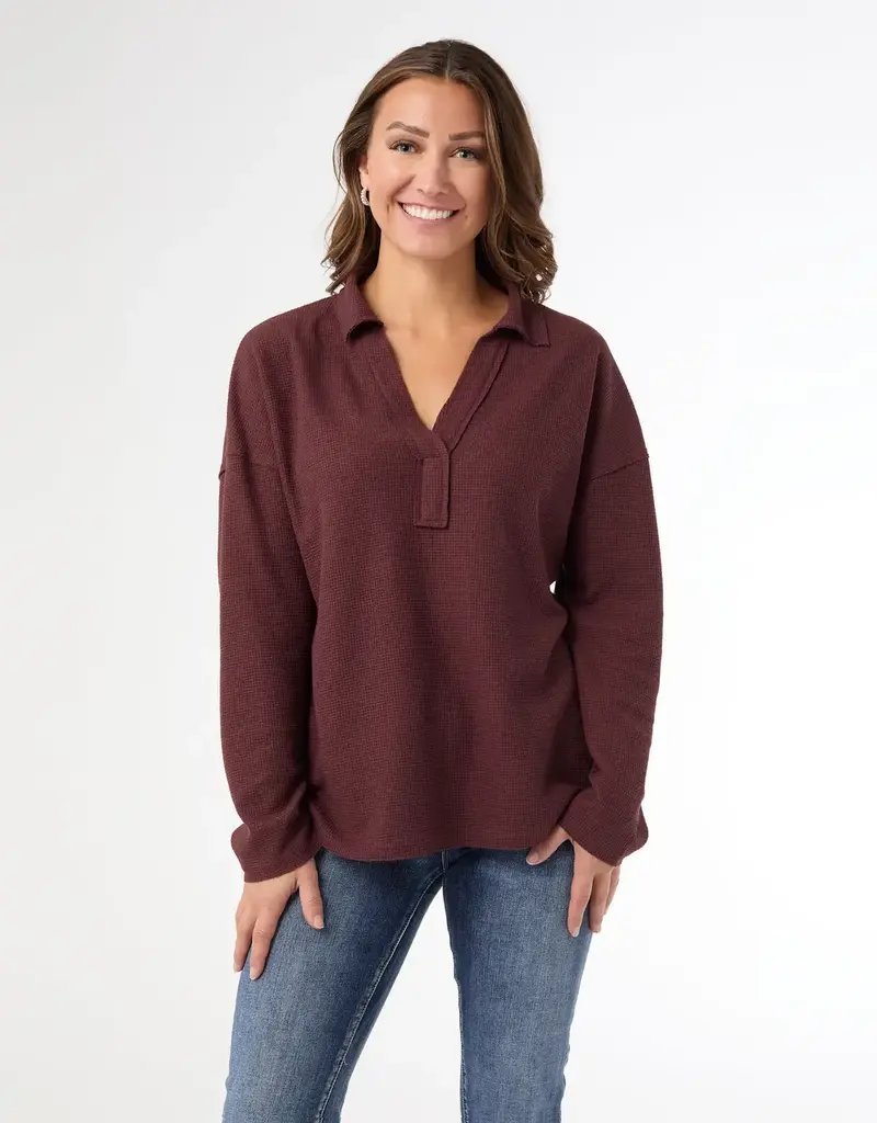 Michela Long Sleeve V-Neck Top