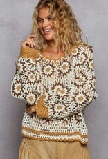 Handmade Flower Pattern Sweater Top