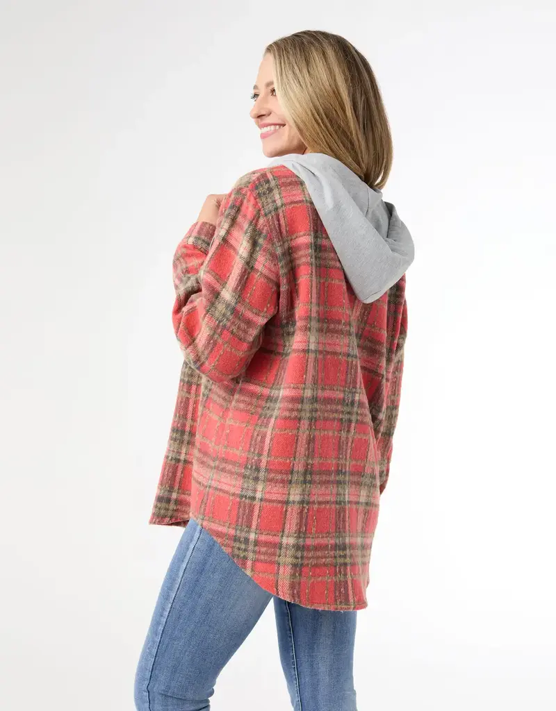 Quinn Hooded Plaid Shacket