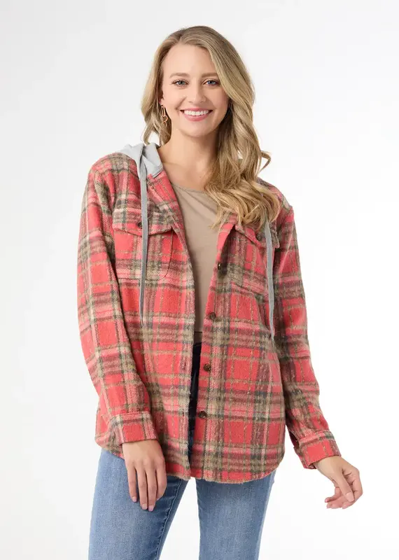 Quinn Hooded Plaid Shacket