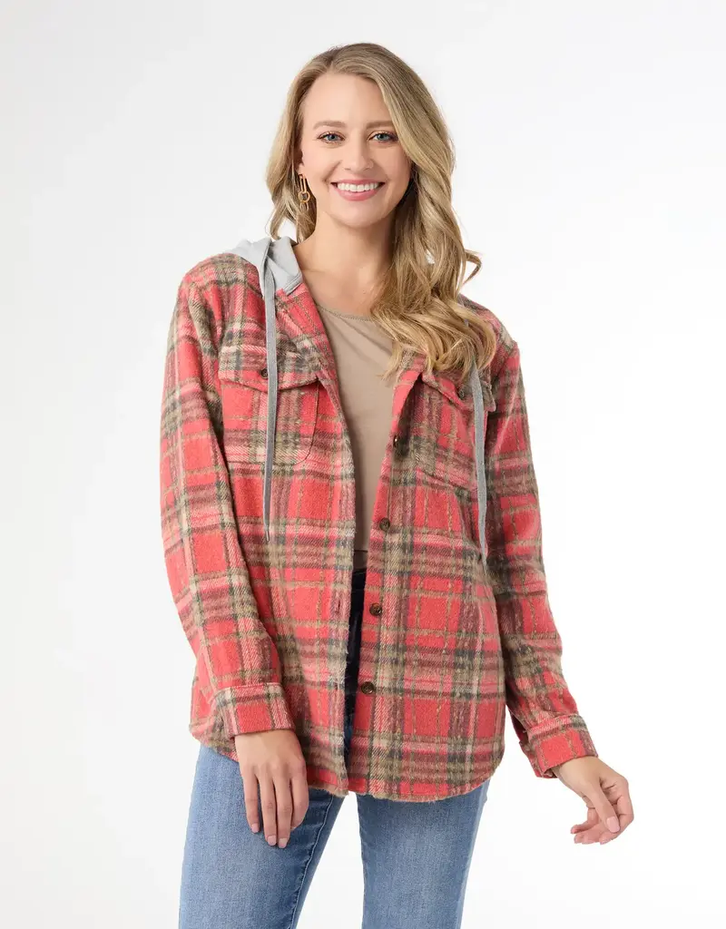 Quinn Hooded Plaid Shacket