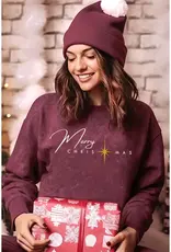 Merry Christmas Mineral Graphic Sweatshirt