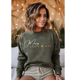 Merry Christmas Mineral Graphic Sweatshirt