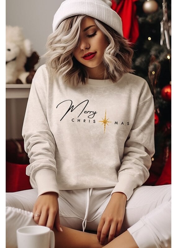 Merry Christmas Mineral Graphic Sweatshirt