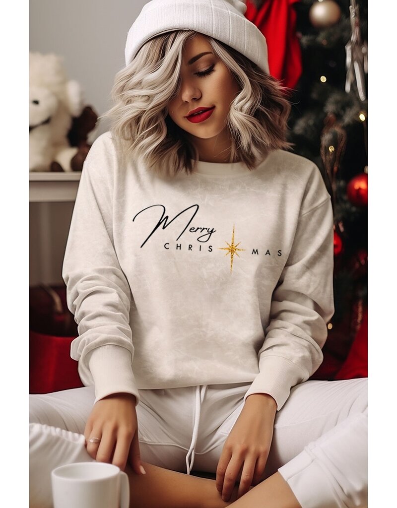 Merry Christmas Mineral Graphic Sweatshirt