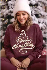 Merry Christmas Glitter Mineral Graphic Sweatwhirt