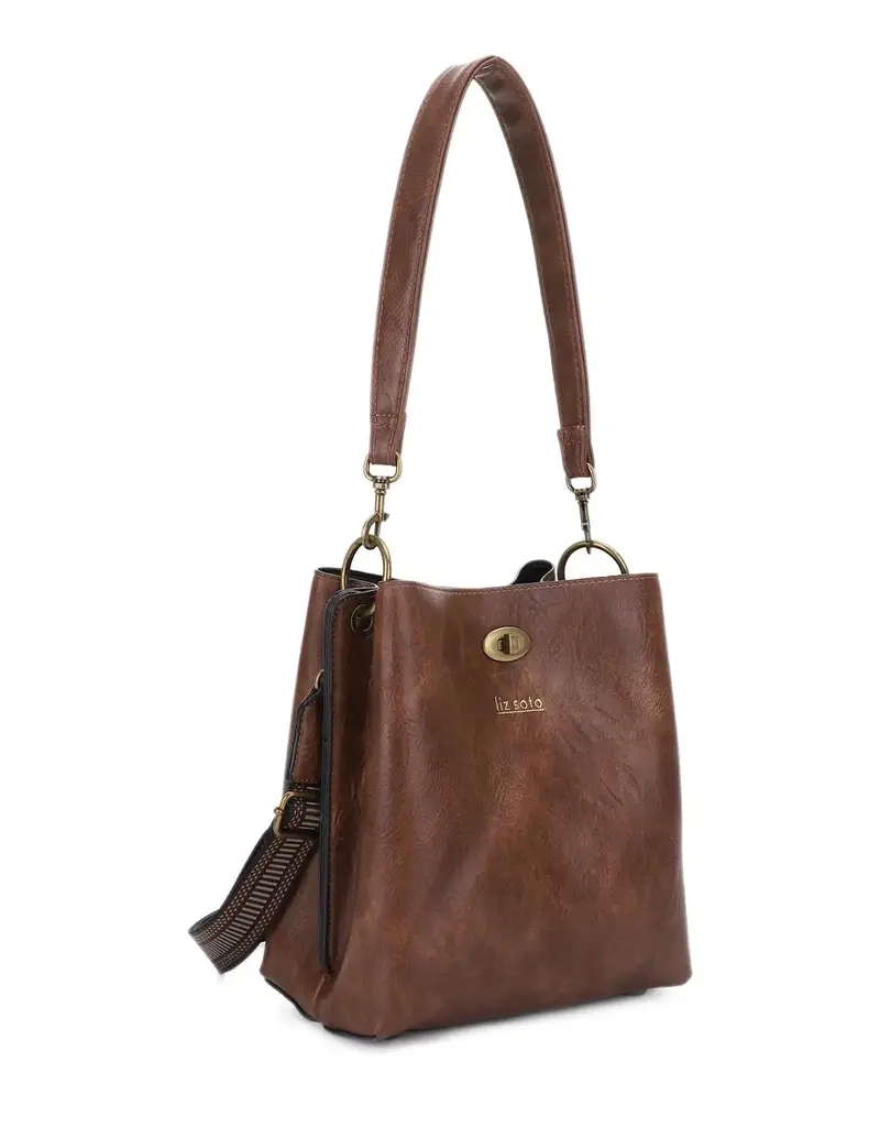 Lola 3316 Cross Body/Bucket Bag - Coffee