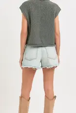 Valerie Knit Vest With Front Patch Pockets & Gold Buttons