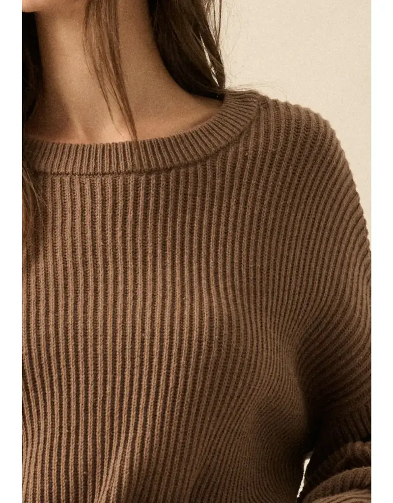 Exposed-Seam Loose-Fit Sweater