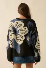 Franky Fuzzy Floral Exposed-Seam Sweater
