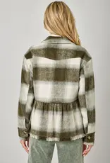 Peplum Fringe Plaid Jacket
