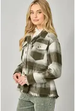 Peplum Fringe Plaid Jacket
