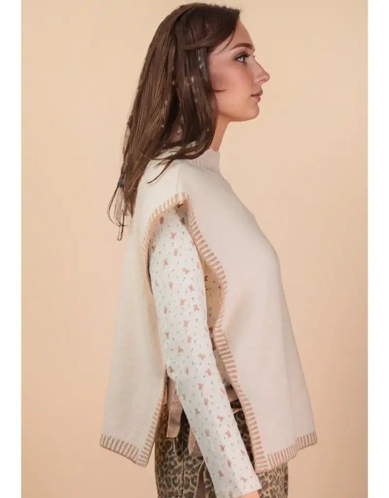Knit Vest With Tie Side Detail