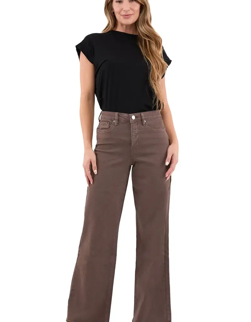 Curvy Chloe High Rise Frayed Wide Leg Pants