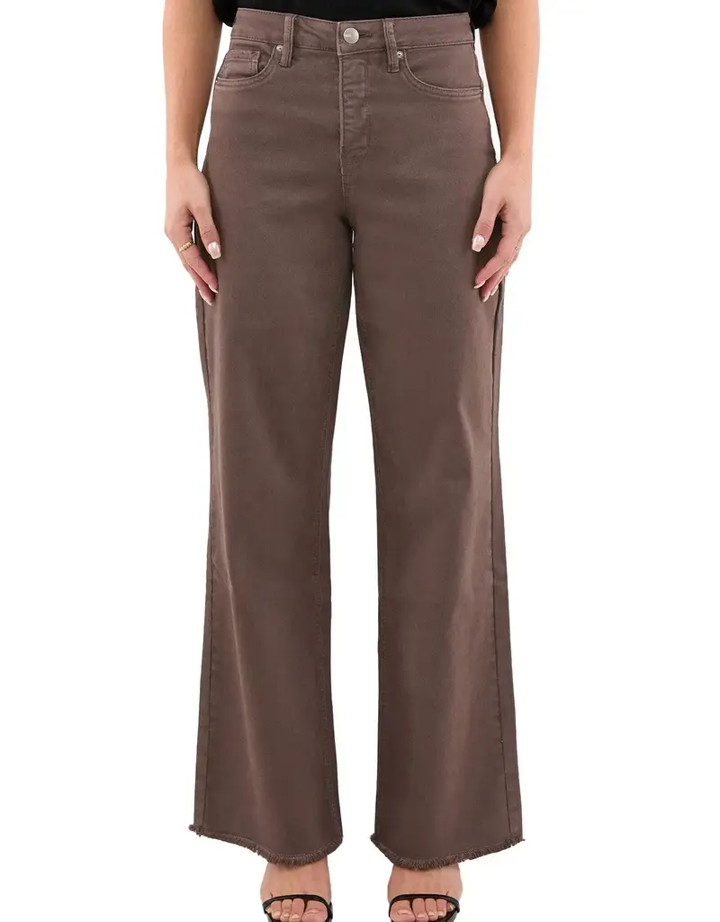 Curvy Chloe High Rise Frayed Wide Leg Pants