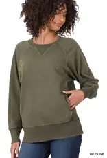 Pigment Dyed French Terry Pullover with Pockets