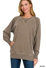 Pigment Dyed French Terry Pullover with Pockets