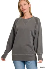 Pigment Dyed French Terry Pullover with Pockets