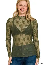 Lace See-Through Layering Top