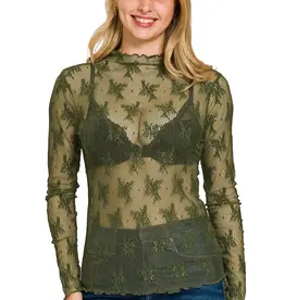 Lace See-Through Layering Top
