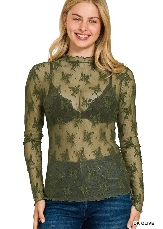 Lace See-Through Layering Top