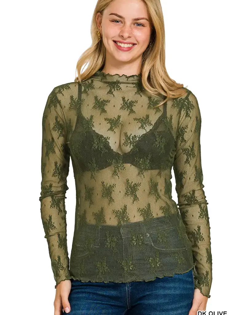 Lace See-Through Layering Top