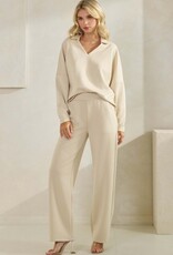 Elegant V-neck Top & Pant Set