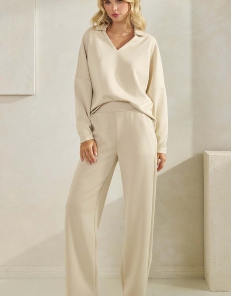 Elegant V-neck Top & Pant Set