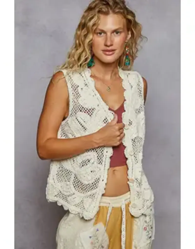 Crochet Button Up Vest