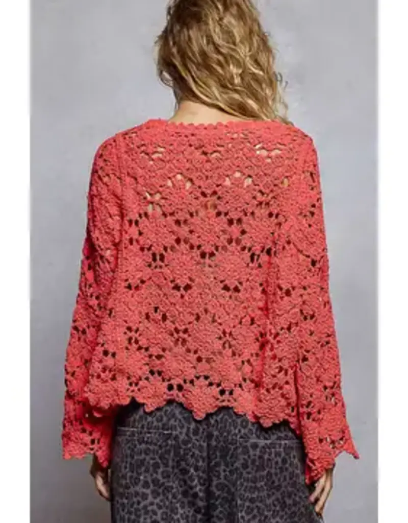 Textured Chenille Sweater Crochet Top