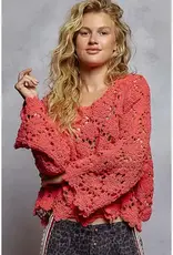 Textured Chenille Sweater Crochet Top