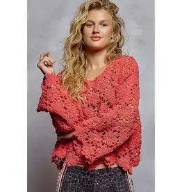 Textured Chenille Sweater Crochet Top