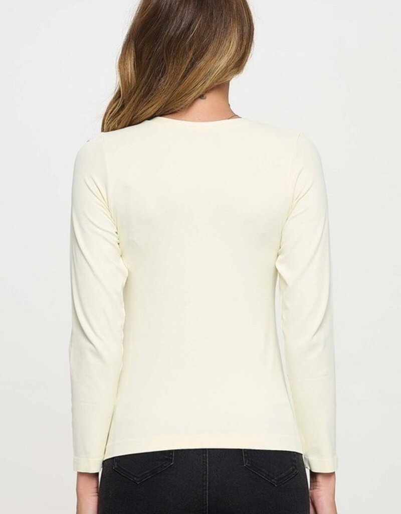 Seamless Round Neck Long Sleeve Layering Top