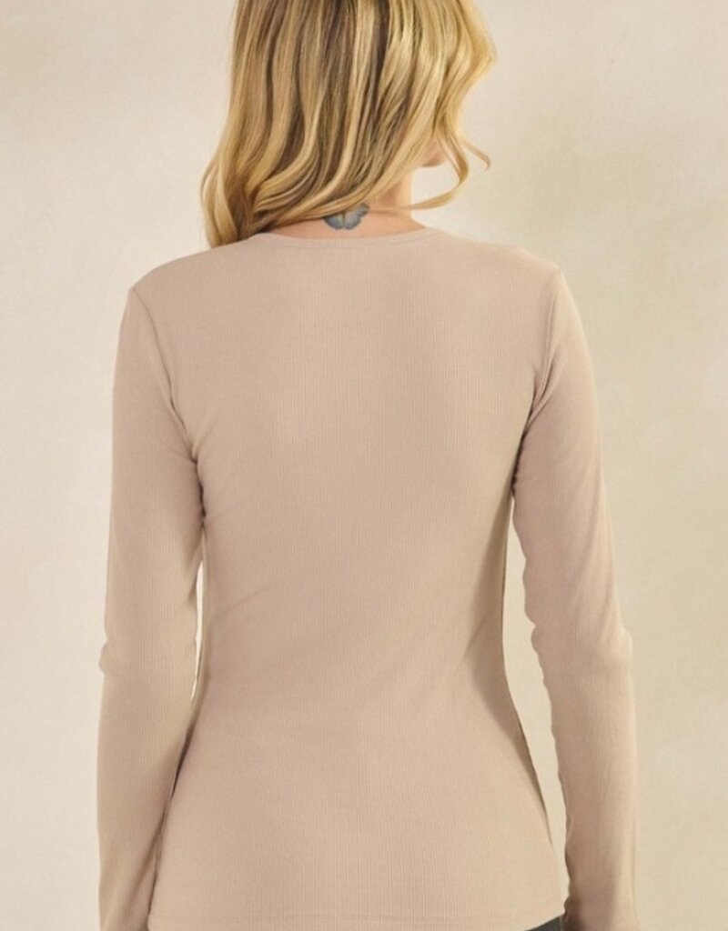 Pure Comfort Viscose Ribbed Long Sleeve Top