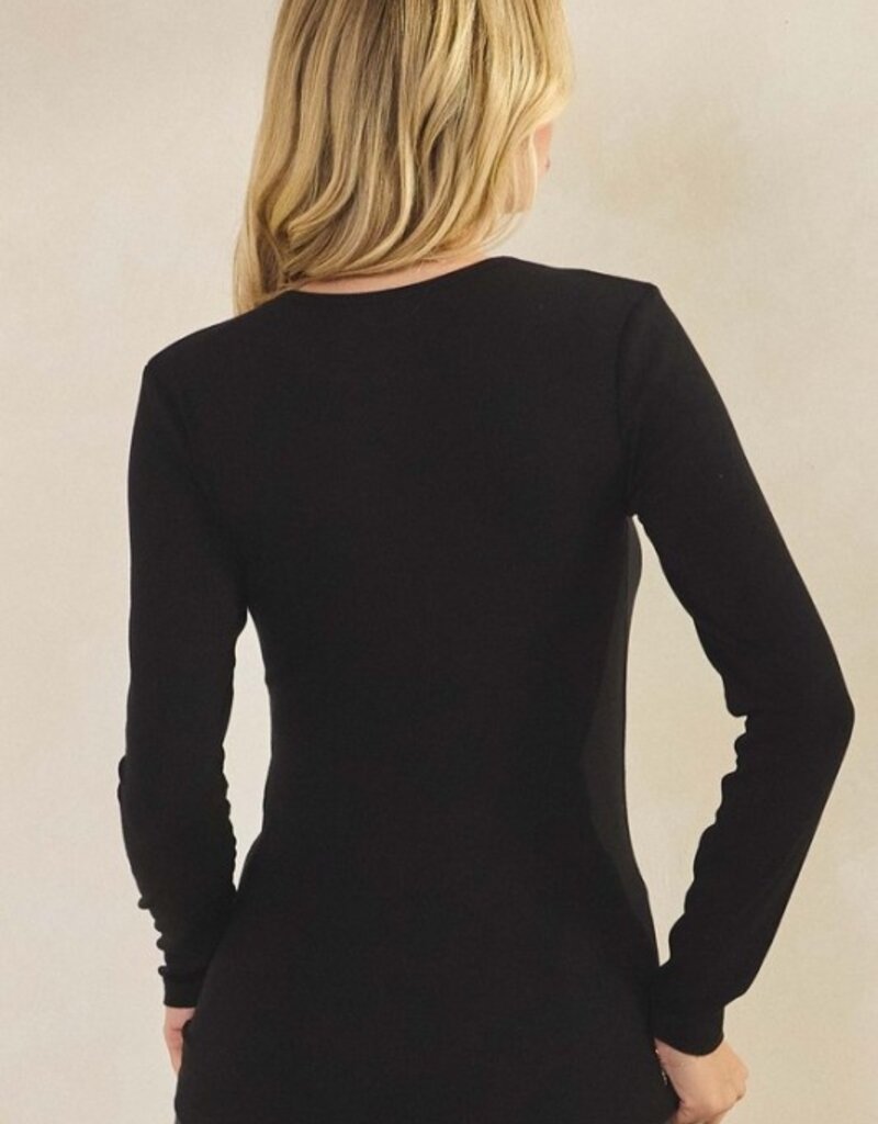 Pure Comfort Viscose Ribbed Long Sleeve Top