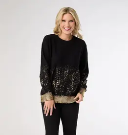 Tinlee Sweater with Metallic Splatter - Holiday