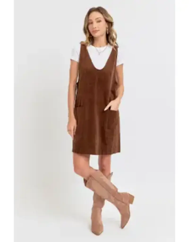 Casual Overall Corduroy Dress